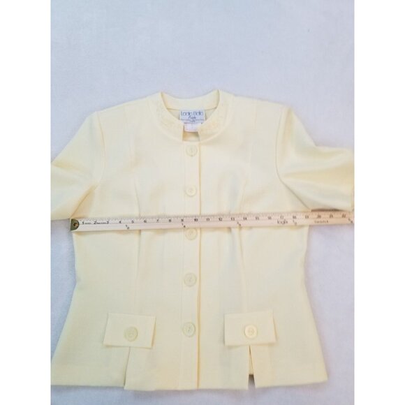 Leslie Belle Short Sleeve Jacket Career Dress Vintage Mature Cream Off White 12P - Picture 2 of 9